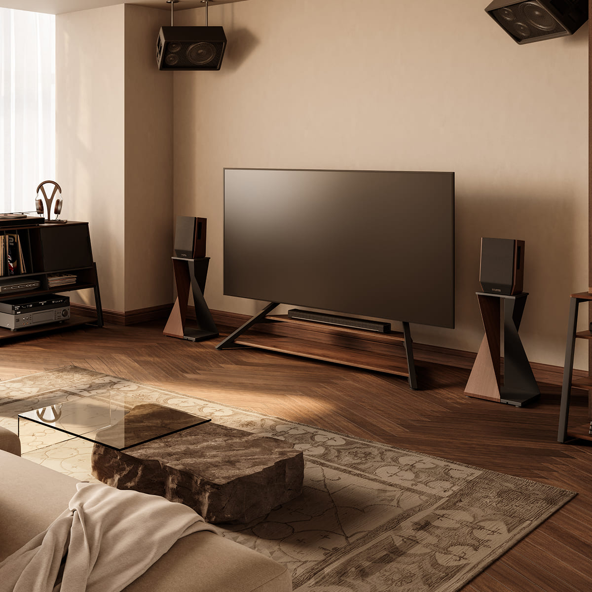 fitueyes-floor tv stand-home theater